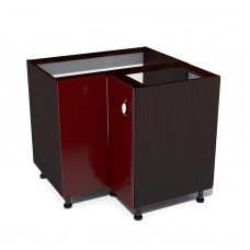 Corp inferior colt cu 2 usi Zebra MDF rosu simplu